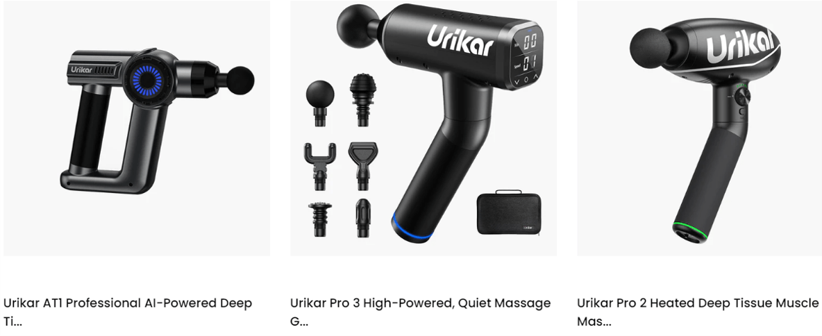 Urikar Massage Guns: Powerful, portable devices for effective muscle relief.